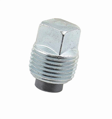 Mr. Gasket 3680 Drain Plug, 1/2 in NPT, Square Head, Magnetic, Steel, Zinc Oxide, Each