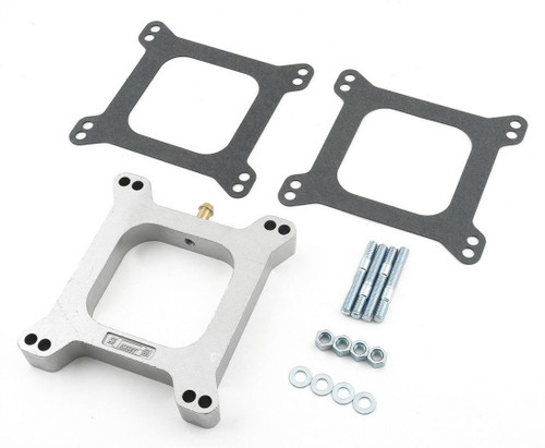 Mr. Gasket 4945 Carburetor Spacer, 1 in Thick, Open, Square Bore, PCV Port, Hardware Included, Aluminum, Natural, Each