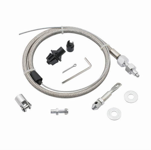 Mr. Gasket 5657 Throttle Cable, 36 in Long, Firewall Mount, Braided Stainless, Universal, Each