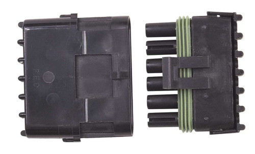 Msd Ignition 8170 Electrical Connector, Weathertight Sealed Connector, 6 Pin, Plastic, Black, Each