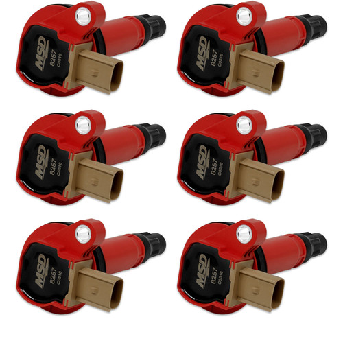 Msd Ignition 82576 Ignition Coil Pack, Coil-On-Plug, Red, Ford EcoBoost V6, Set of 6
