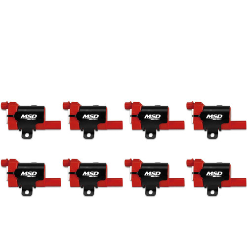 Msd Ignition 82638 Ignition Coil Pack, Blaster LS, Female Socket, Red, GM LS-Series, GM Fullsize Truck 1999-2007, Set of 8