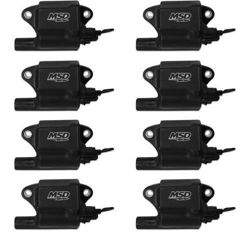 Msd Ignition 828783 Ignition Coil Pack, Pro Power, Multiple Spark, 0.480 ohm, Female Socket, 40000V, Black, GM LS-Series, Set of 8