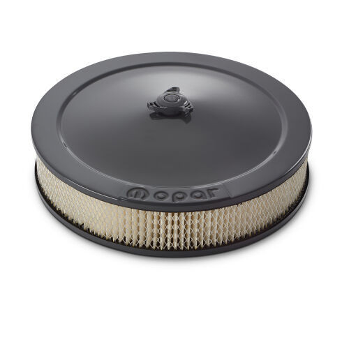 Proform 440-882 Air Cleaner Assembly, 14 in Round, 3-3/8 in Tall, 5-1/8 or 4-7/32 in Flange, Drop Base, Steel, Gray Paint, Kit