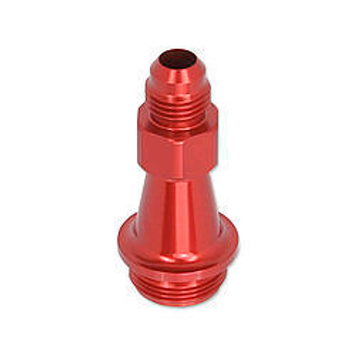 Quick Fuel Technology 19-6QFT Carburetor Inlet Fitting, Straight, 6 AN Male to 7/8-20 in Male, Long, Aluminum, Red Anodized, Quick Fuel Carburetors, Each