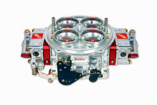 Quick Fuel Technology FX-4714 Carburetor, QFX-Series, 4-Barrel, 1450 CFM, Dominator Flange, No Choke, Mechanical Secondary, Dual Inlet, Polished / Red Anodized, Each