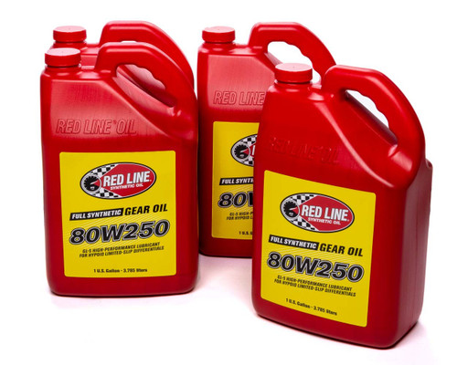 Redline Oil 58625 CASE/4 Gear Oil, High Performance, GL-5, 80W250, Synthetic, 1 gal Jug, Set of 4