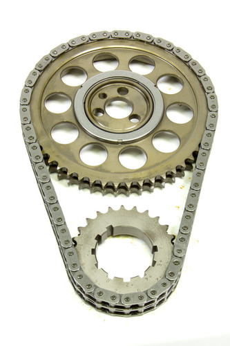 Rollmaster-Romac CS2040-LB05 Timing Chain Set, Gold Series, Double Roller, Keyway Adjustable, 0.005 in Shorter, Needle Bearing, Billet Steel, Big Block Chevy, Kit