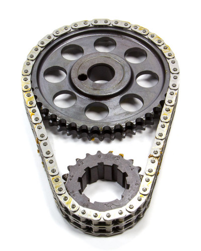 Rollmaster-Romac CS3060 Timing Chain Set, Gold Series, Double Roller, Keyway Adjustable, Billet Steel, Small Block Ford, Kit