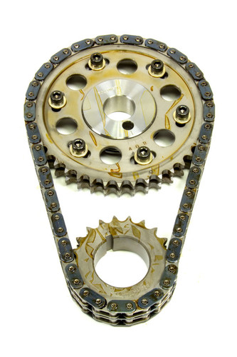 Rollmaster-Romac CS3240 Timing Chain Set, Gold Series, Double Roller, Keyway Adjustable, Needle Bearing, Billet Steel, Small Block Ford, Kit