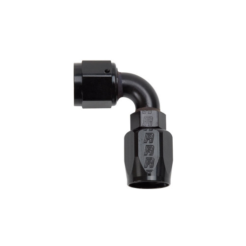 Russell 610175 Fitting, Hose End, Full Flow, 90 Degree, 8 AN Hose to 8 AN Female Swivel, Aluminum, Black Anodized, Each