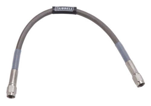 Russell 656062 Brake Hose, Endura, 24 in Long, 3 AN Hose, 3 AN Straight Female to 3 AN Straight Female, DOT Approved, Braided Stainless, PTFE Lined, Each