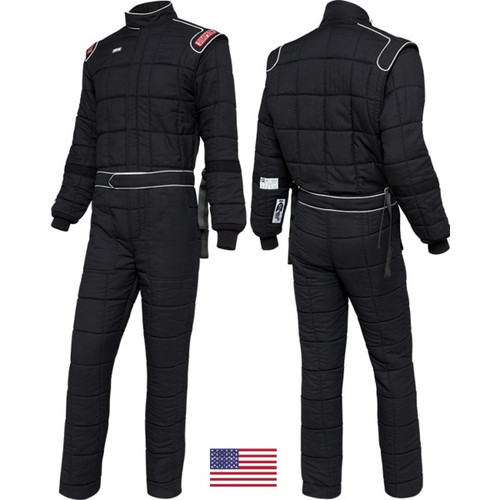 Simpson Safety 4802331 Drag Driving Suit, 1-Piece, SFI 3.2A/20, Nomex, Black, Large, Each