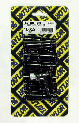 Taylor/Vertex 46052 Boot / Terminal Kit, Distributor / Coil, 8-10.4 mm, Black, Straight, Socket Style, GM LS / LT-Series, Set of 10