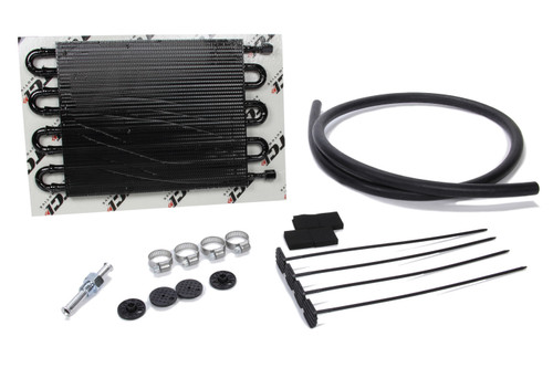Tci 823200 Fluid Cooler, 12.750 x 7.500 x 0.750 in, Tube Type, 6 AN Female Inlet / Outlet, Fitting / Hardware / Hose, Aluminum, Black Paint, Automatic Transmission, Kit