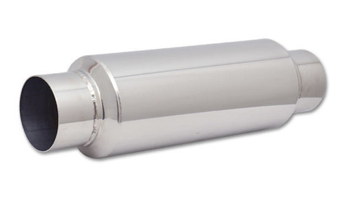 Vibrant Performance 17970 Muffler, Bottle Style, 3-1/2 in Inlet, 3-1/2 Outlet, 5 in Diameter Body, 18 in Long, Stainless, Polished, Each