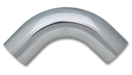 Vibrant Performance 2881 Aluminum Tubing Bend, 90 Degree, Mandrel, 2.75 in Diameter, 4.125 in Radius, 2.5 in Legs, 1.5 mm Thickness, Aluminum, Polished, Each