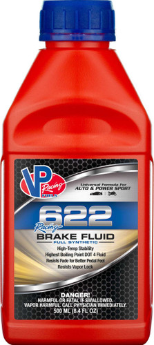 Vp Racing 2551 Brake Fluid, 622 Racing, DOT 4, Synthetic, 8.40 oz Bottle, Each