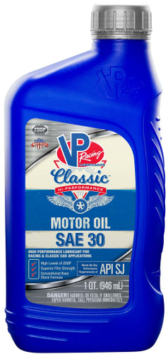 Vp Racing 2681 Motor Oil, Classic Racing, 30W, Conventional, 1 qt Bottle, Each