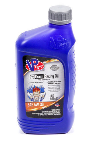 Vp Racing 2725 Motor Oil, Pro Grade Racing, High Zinc, 5W30, Synthetic, 1 qt Bottle, Each