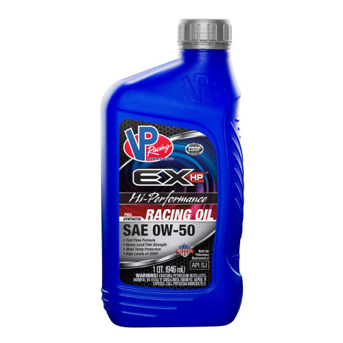 Vp Racing 2758 Motor Oil, EX HP, 0W50, HiPerformance, 1 qt Bottle, Each