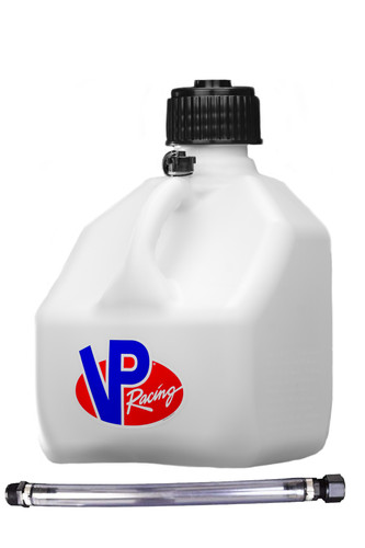 Vp Racing 4173-CA Utility Jug, Motorsport, 3 gal, 10-1/2 x 10-1/2 x 10 in Tall, O-Ring Seal Cap, Screw-On Vent, Filler Hose, Square, Plastic, White, Each