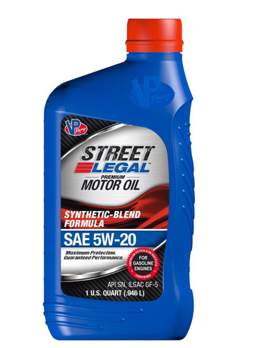 Vp Racing VP3752043C Motor Oil, Street Legal, 5W20, Semi-Synthetic, 1 qt Bottle, Set of 12