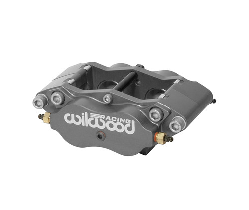Wilwood 120-15563-SI Brake Caliper, Narrow Dynalite, 4 Piston, Aluminum, Gray Anodized, 12.720 in OD x 0.810 in Thick Rotor, 4.75 in Radial Mount, Each