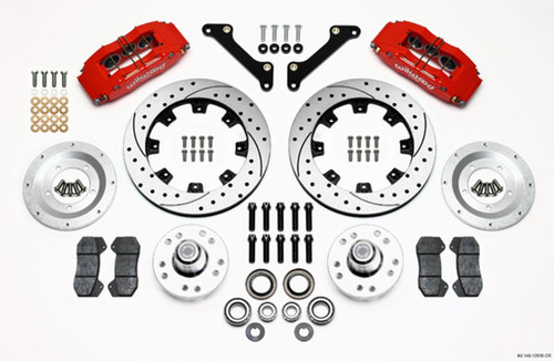 Wilwood 140-12836-DR Brake System, Dynapro, Front, 6 Piston Caliper, 12.19 in Drilled / Slotted Iron Rotor, Offset Hat, Aluminum, Red Powder Coat, GM B-Body 1979-90 / F-Body 1979-81 / X-Body 1979, Kit