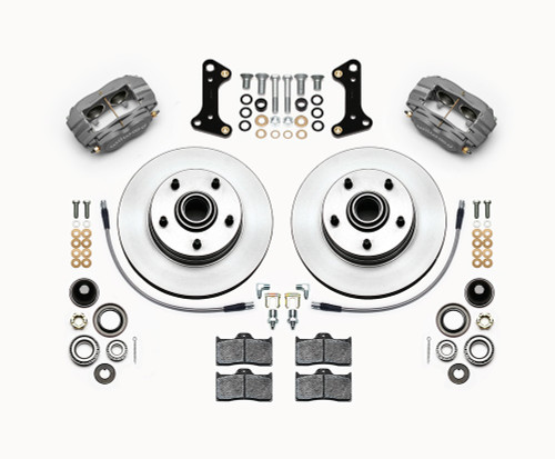 Wilwood 140-15272 Brake System, Dynalite, Front, 4 Piston Caliper, 11 in Iron Rotor, Aluminum, Gray Anodized, GM A-Body / F-Body / X-Body 1964-74, Kit