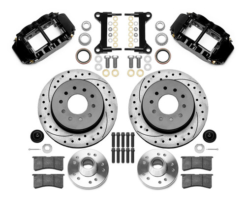 Wilwood 140-15948-D Brake System, Narrow Superlite, Drilled / Slotted, Front, 6 Piston Caliper, 12.19 in Rotor, Aluminum, Black Powder Coat, GM Fullsize Truck 1988-98, Kit