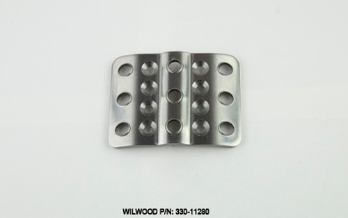 Wilwood 330-11280 Pedal Pad, Brake / Clutch, 3 in Wide x 2-1/4 in Tall, Aluminum, Polished, Each