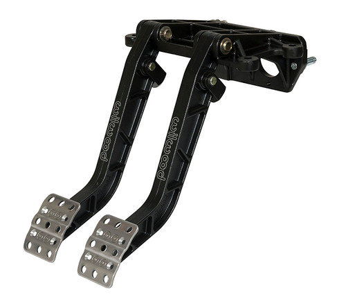 Wilwood 340-14361 Pedal Assembly, Brake / Clutch, 6.25:1-7:1 Ratio, 12.10 in Long, Forward Swing Mount, Aluminum, Black Paint, Each