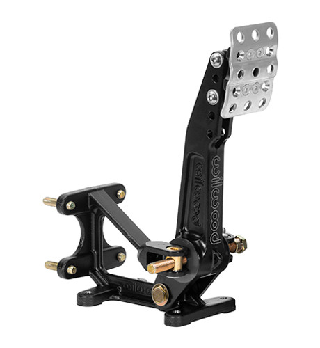 Wilwood 340-16376 Pedal Assembly, Brake, Floor Mount, 5.25-6 to 1 Ratio, 8.66-9.88 in Long, Forward Swing Mount, Aluminum, Black Paint, Each