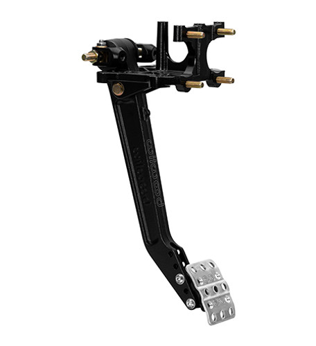 Wilwood 340-16387 Pedal Assembly, Brake, 5.25-6 to 1 Ratio, 10.87-11.88 in Long, Reverse Dash Mount, Aluminum, Black Paint, Universal, Each