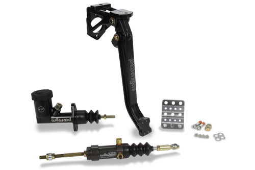 Wilwood 341-15170 Pedal Assembly, Clutch, 7 to 1 Ratio, 12.10 in Long, Forward Swing Mount, 3/4 in Master Cylinder Included, Aluminum, Black Paint, Kit