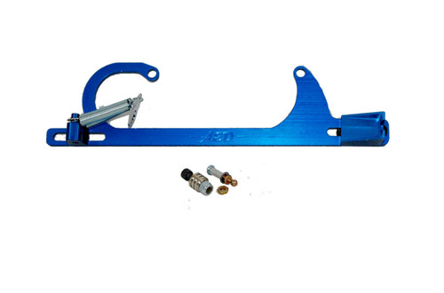 Advanced Engine Design 6601B Throttle Cable Bracket, Carb Mount, Return Spring, Aluminum, Blue Anodized, Ford Cable, Square Bore, Kit