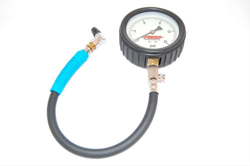 Advanced Engine Design 9005 Tire Pressure Gauge, Pro Series, 0-15 psi, Analog, 4 in Diameter, White Face, 1/4 lb Increments, Each