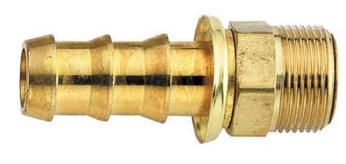 Aeroquip FBM1212 Fitting, Hose End, AQP Socketless, Straight, 6 AN Hose Barb to 5/8-18 in Inverted Flare Male, Brass, Each