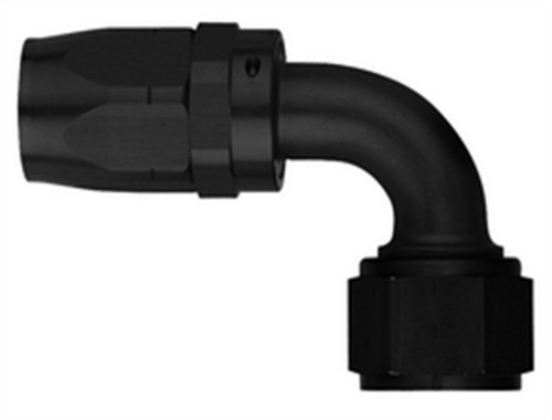 Aeroquip FBM4433 Fitting, Hose End, AQP/Startlite, 90 Degree, 8 AN Female to 8 AN Female Swivel, Aluminum, Black Anodized, Each