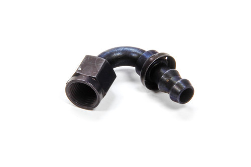 Aeroquip FCL1542 Fitting, Hose End, AQP Socketless, 120 Degree, 6 AN Hose Barb to 6 AN Female, Aluminum, Black Anodized, Each