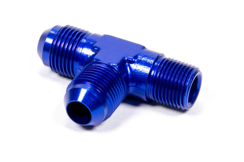 Aeroquip FCM2126 Fitting, Adapter Tee, 8 AN Male x 3/8 in NPT Male x 8 AN Male, Aluminum, Blue Anodized, Each