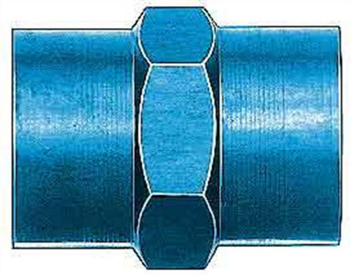 Aeroquip FCM2131 Fitting, Adapter, Straight, 3/8 in NPT Female to 3/8 in NPT Female, Aluminum, Blue Anodized, Each