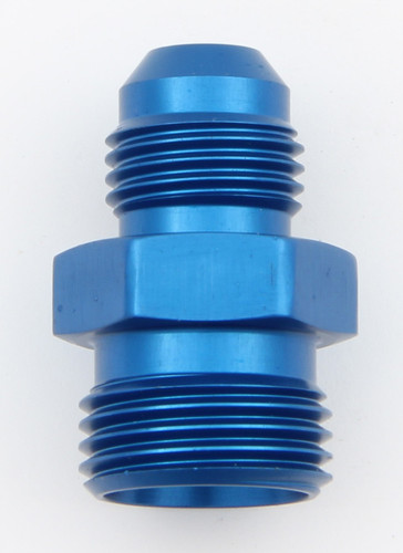 Aeroquip FCM2246 Fitting, Adapter, Straight, 6 AN Male to 12 mm x 1.50 Male, Aluminum, Blue Anodized, Each