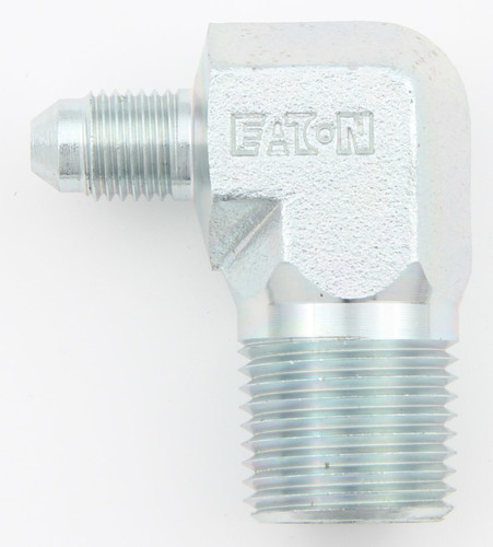 Aeroquip FCM2618 Fitting, Adapter, 90 Degree, 4 AN Male to 3/8 in NPT Male, Steel, Natural, Each