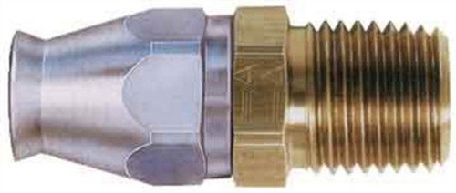 Aeroquip FCM3088 Fitting, Hose End, PTFE Racing Hose, Straight, 4 AN Hose to 1/8 in NPT Male, Steel, Natural, Each