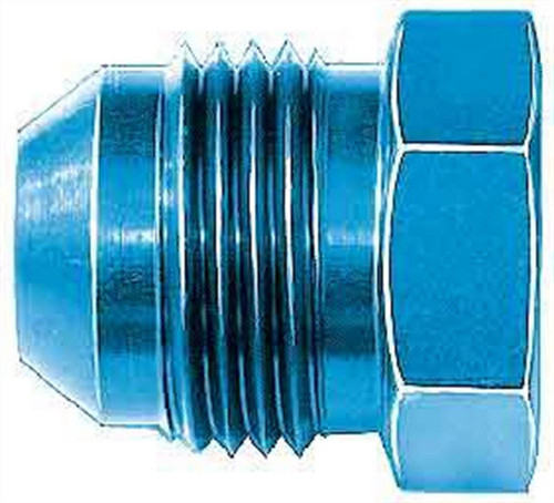 Aeroquip FCM3714 Fitting, Plug, 6 AN, Hex Head, Aluminum, Blue Anodized, Each
