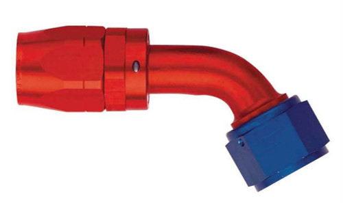 Aeroquip FCM4082 Fitting, Hose End, AQP/Startlite, 60 Degree, 6 AN Hose to 6 AN Female Swivel, Aluminum, Blue / Red Anodized, Each