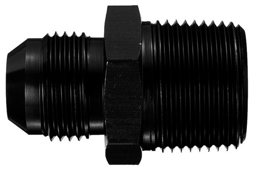 Aeroquip FCM5004 Fitting, Adapter, Straight, 6 AN Male to 1/4 in NPT Male, Aluminum, Black Anodized, Each