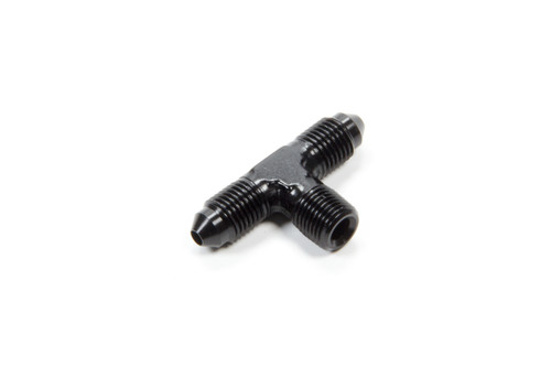 Aeroquip FCM5187 Fitting, Adapter Tee, 3 AN Male x 3 AN Male, 1/8 in NPT Male, Aluminum, Black Anodized, Each